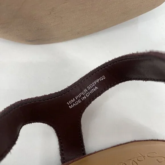 Splendid Womens Size 10 Piper Suede Platform Heeled Sandals Raisin Strappy Boho - Picture 6 of 13